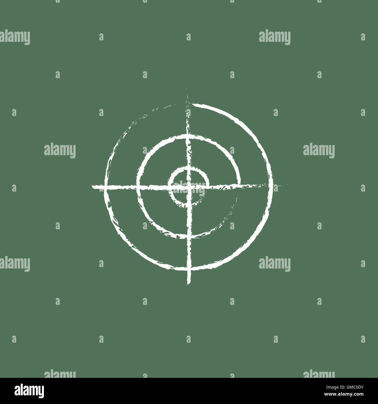 L'icône de cible de tir tracé à la craie. Illustration de Vecteur