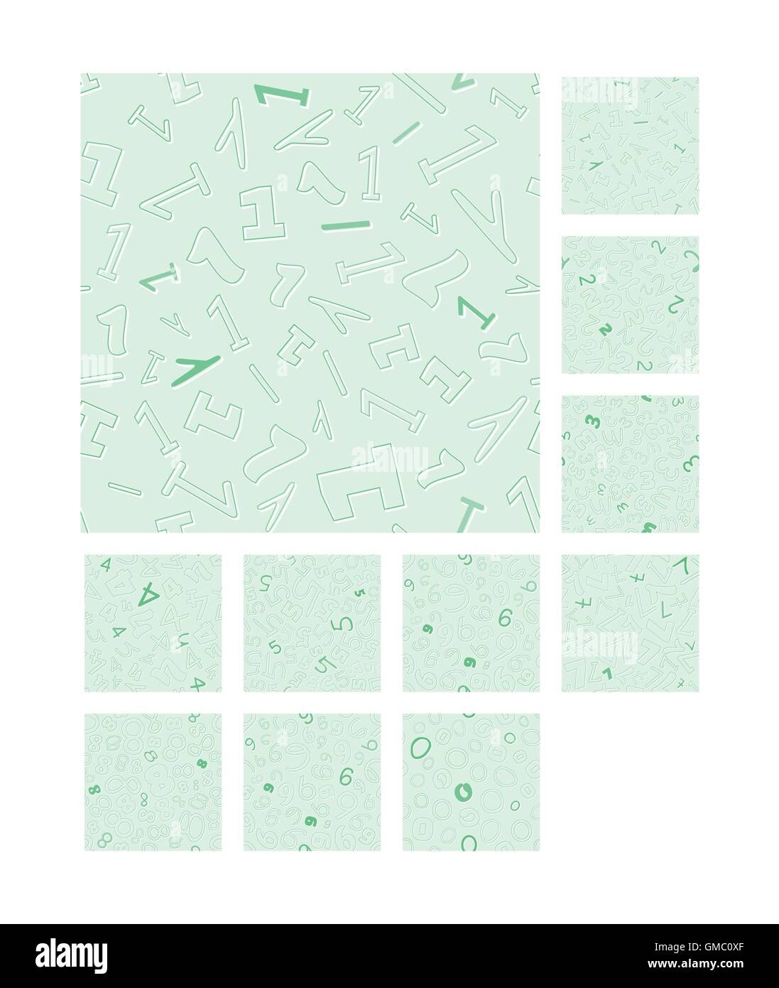 Modèle transparent avec les chiffres 0 - 9 Illustration de Vecteur