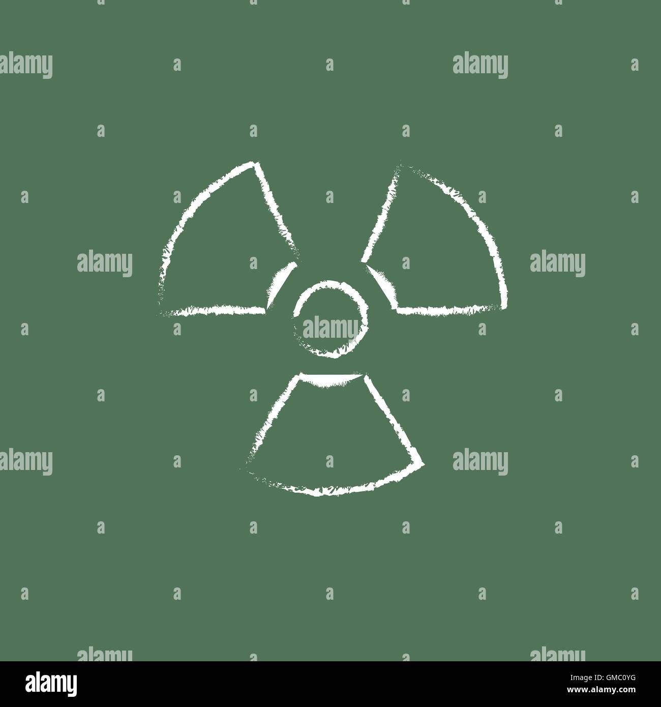 Rayonnements ionisants icône signe tracé à la craie. Illustration de Vecteur