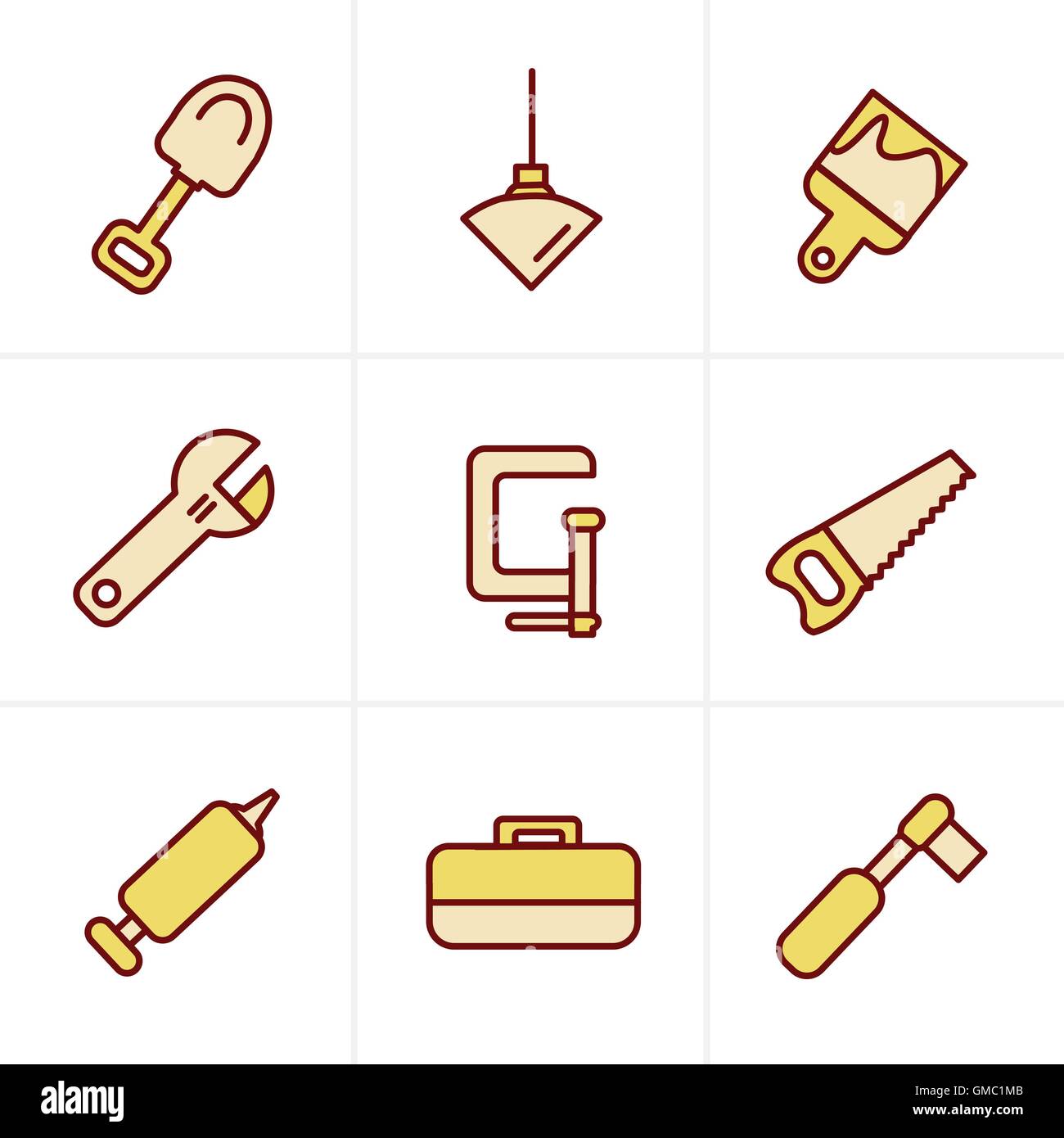 Icônes de Style Basic - Construction d'outils et icônes Illustration de Vecteur