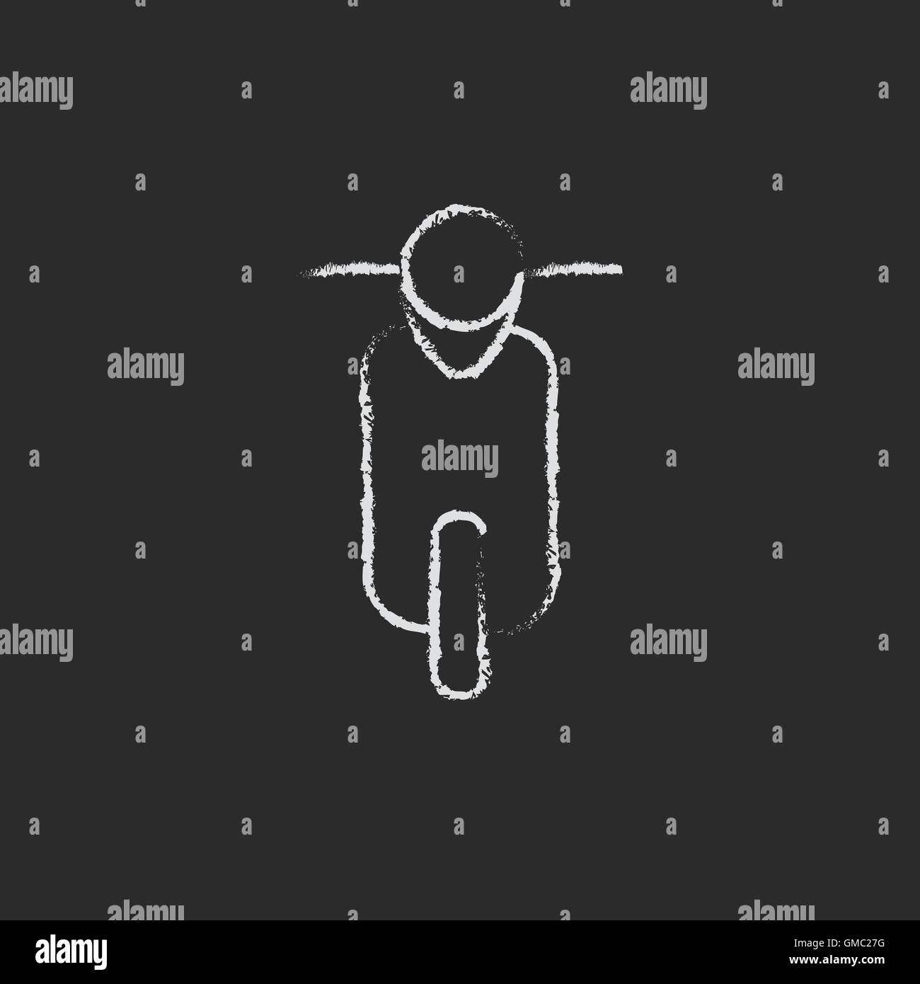 Icône scooter tracé à la craie. Illustration de Vecteur