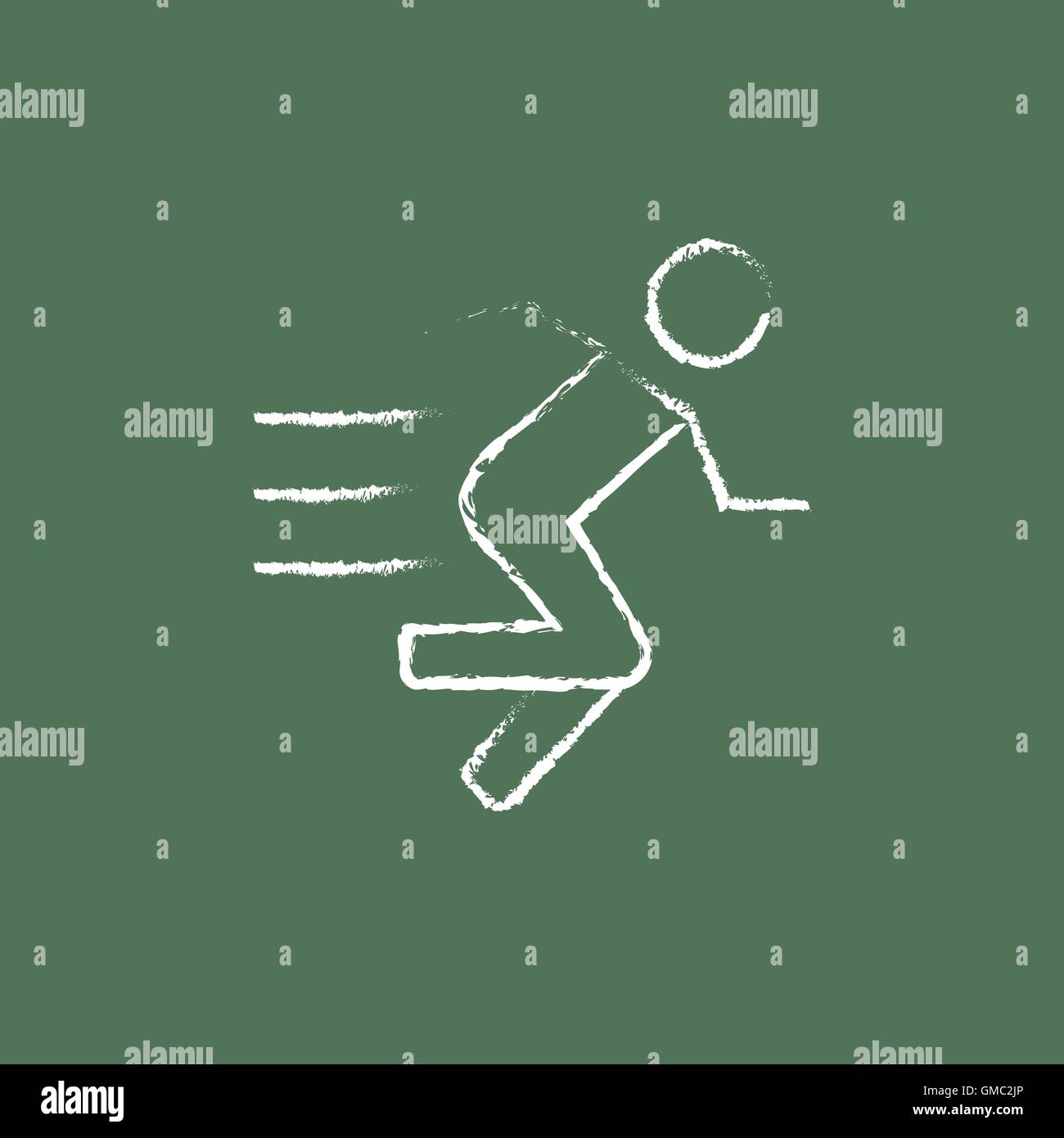 Running Man icon tracé à la craie. Illustration de Vecteur