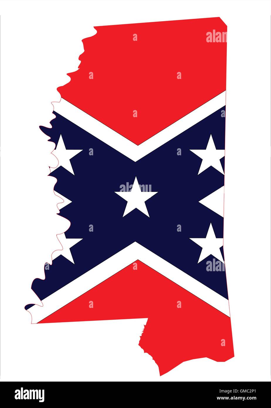 Carte du Mississippi et Confederate Flag Illustration de Vecteur