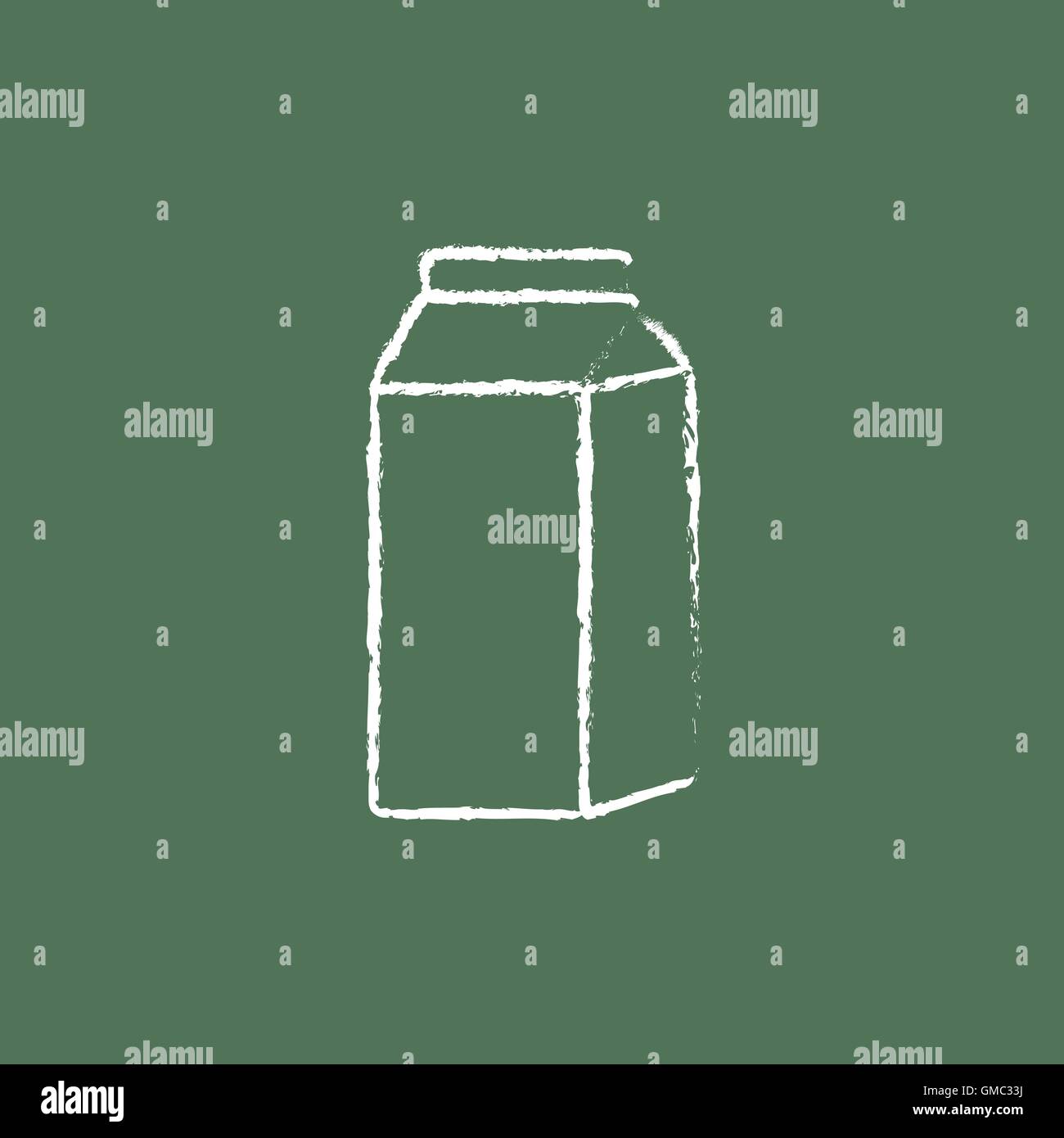 L'icône du produit laitiers emballés tracé à la craie. Illustration de Vecteur