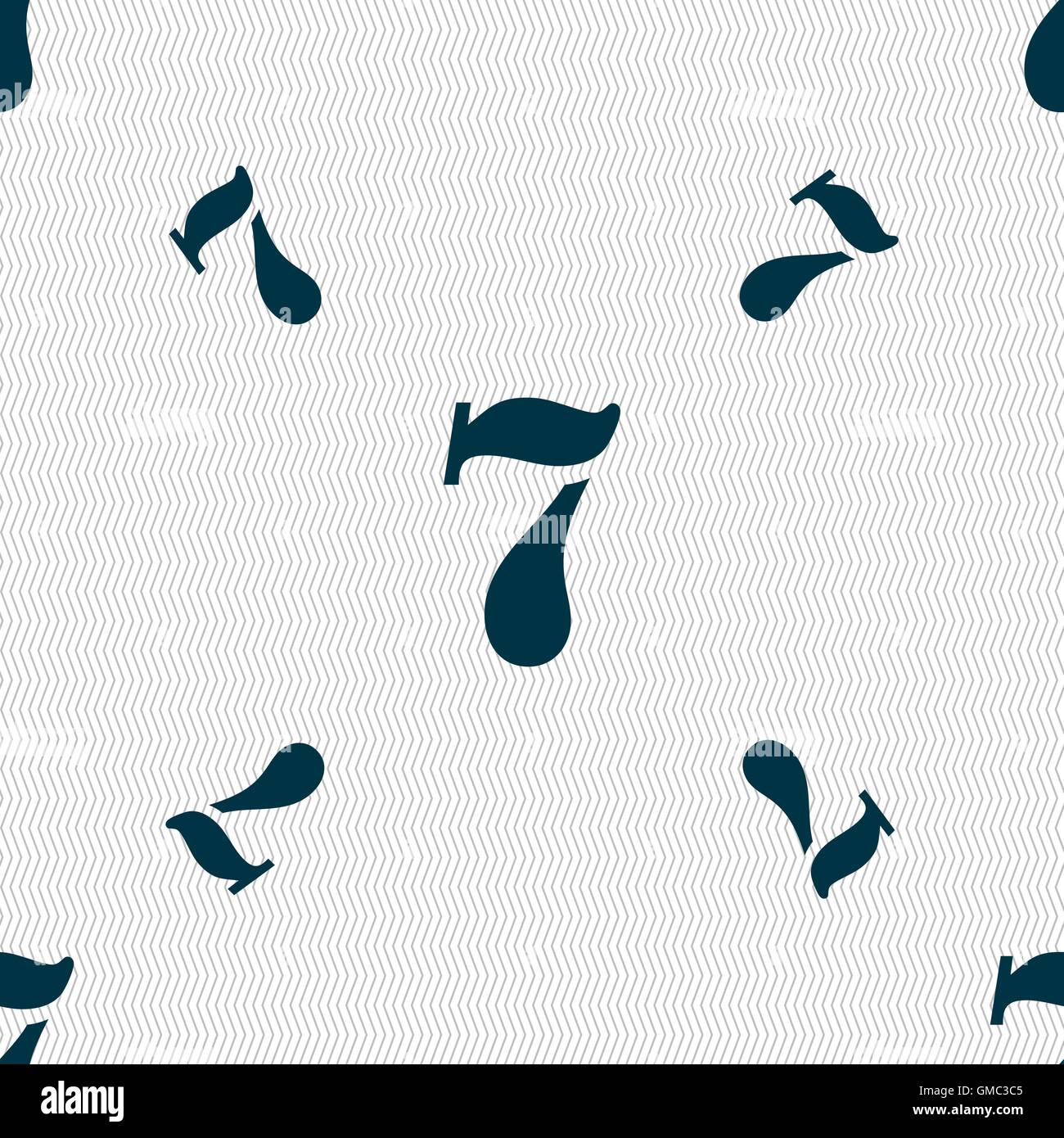 L'icône numéro sept signe. Motif géométrique transparente avec la texture. Vector Illustration de Vecteur