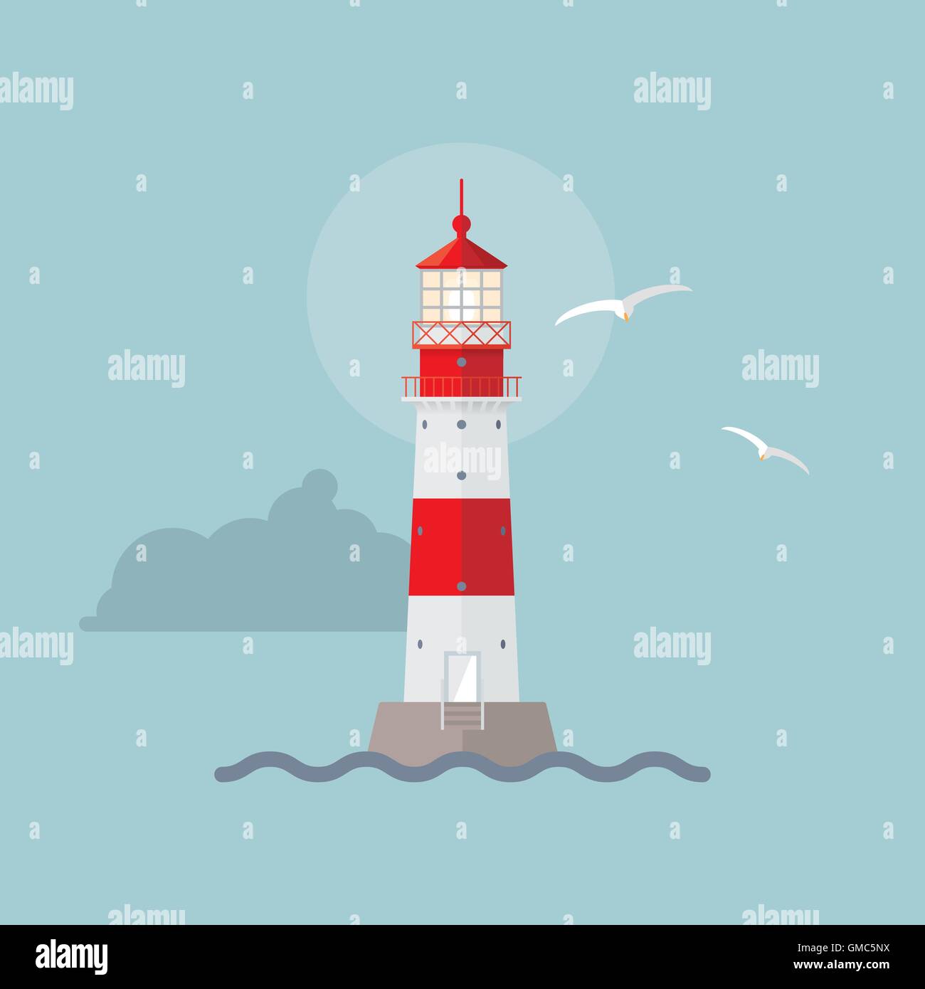 Vector illustration de phare lumineux Illustration de Vecteur