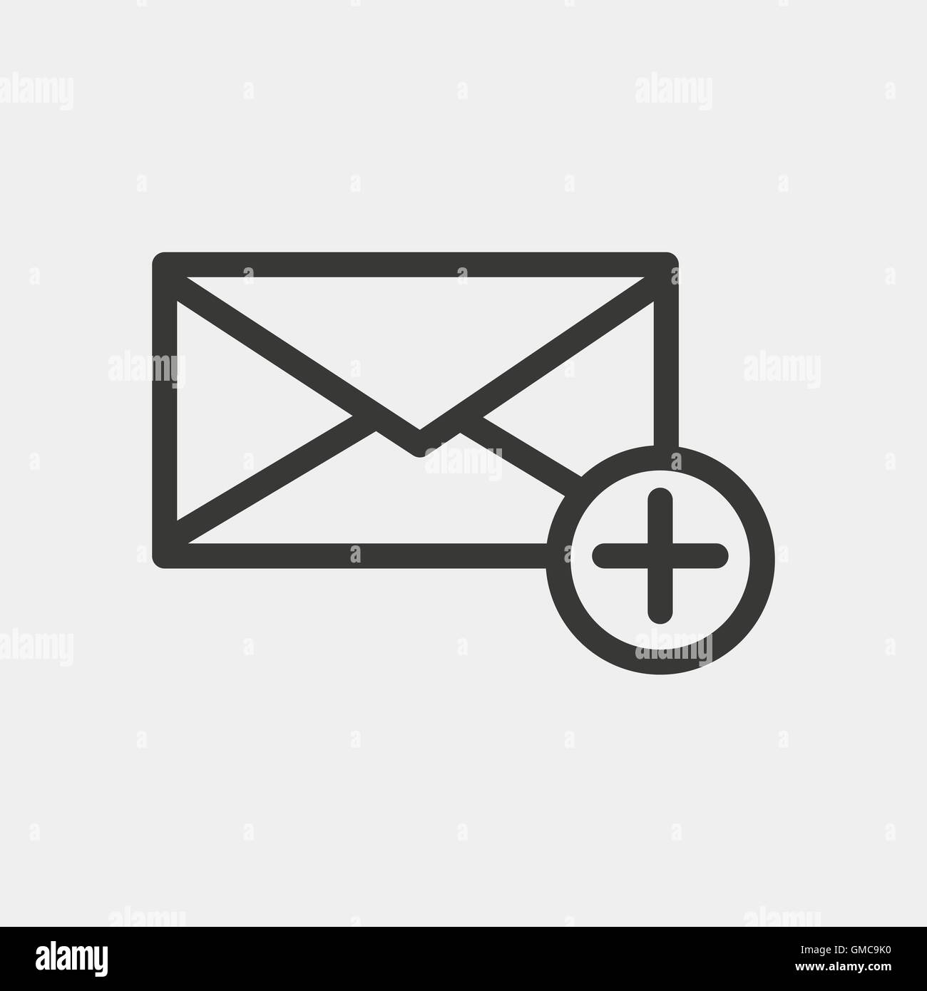 L'icône de courrier non lu de Brown et contours minces Illustration de Vecteur