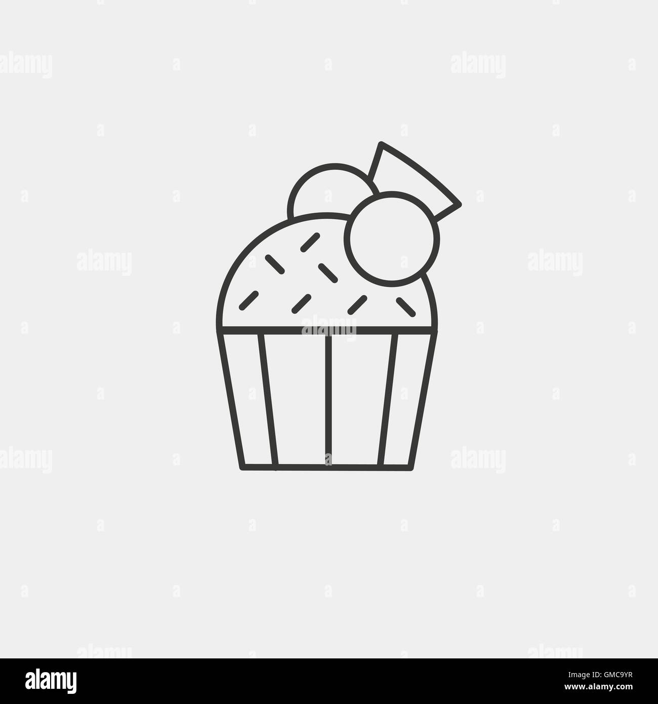 L'icône de contour cupcake marron pour illustration Illustration de Vecteur