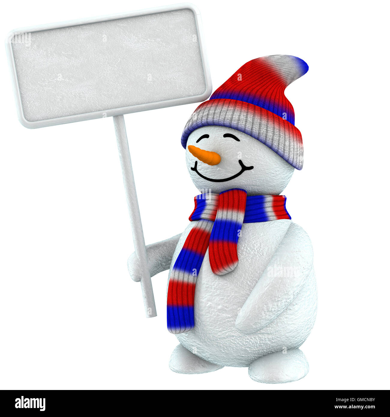 Étiquette snowman 3d Banque D'Images