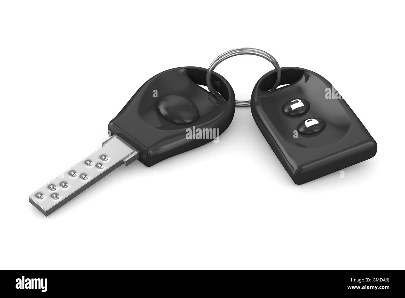 Clé de l'automobile et système d'alarme, sur fond blanc. 3D isolés Banque D'Images Clé de l'automobile et système d'alarme, sur fond blanc. 3D isolés Banque D'Images