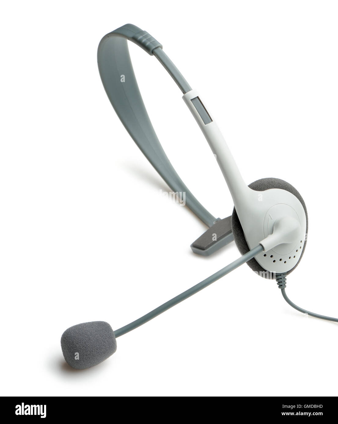 Avec un microphone de casque Banque D'Images