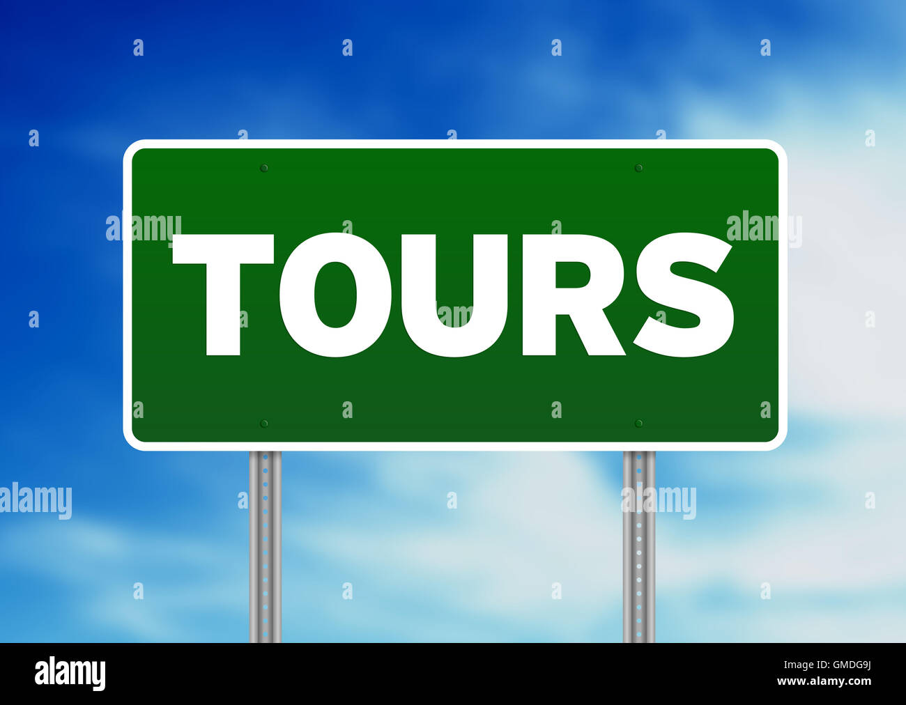 Panneau vert - Tours, France Banque D'Images