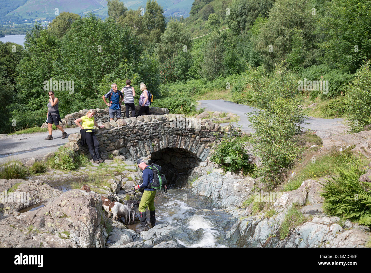 Ashness Bridge, Keswick, Lake District, en Angleterre, Royaume-Uni Banque D'Images