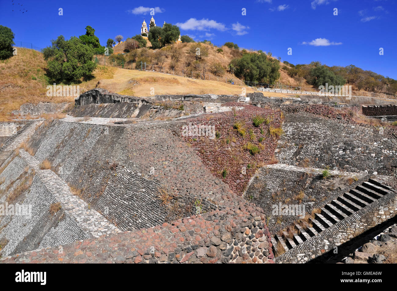 Iglesia de Nuestra Señora de los Remediosa Église catholique à Puebla, Mexique Banque D'Images
