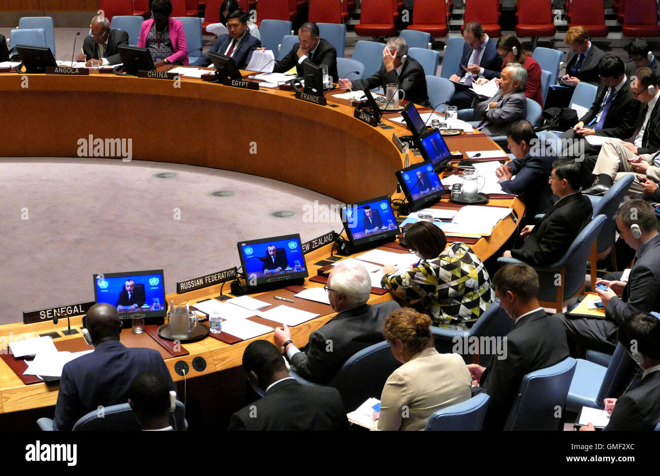 New York, États-Unis. 25 août 2016. Réunion du Conseil de sécurité 7760 Mission d'administration intérimaire des Nations Unies au Kosovo : Crédit Ognjen Stevanovic/Alamy Live News Banque D'Images