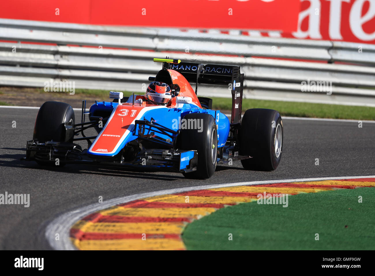 Spa-Francorchamps, Belgique. Août 26, 2016. F1 Grand Prix de Belgique. la pratique libre 24. Manor Racing MRT05 &# x2013 ; Esteban Ocon Credit : Action Plus Sport/Alamy Live News Banque D'Images