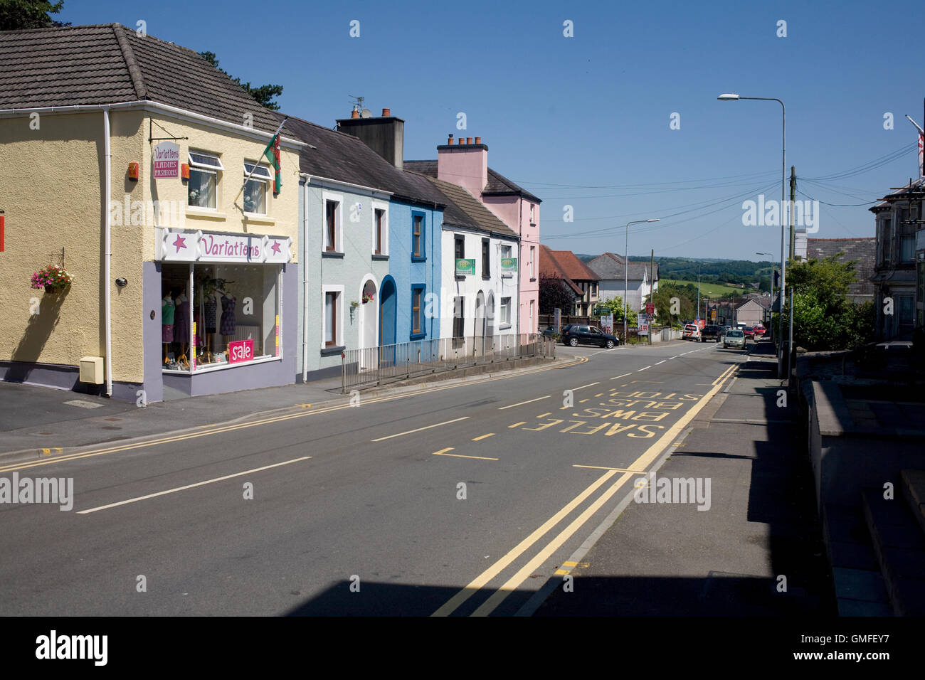 Rhosmaen Street dans le centre-ville de Llandeilo Banque D'Images