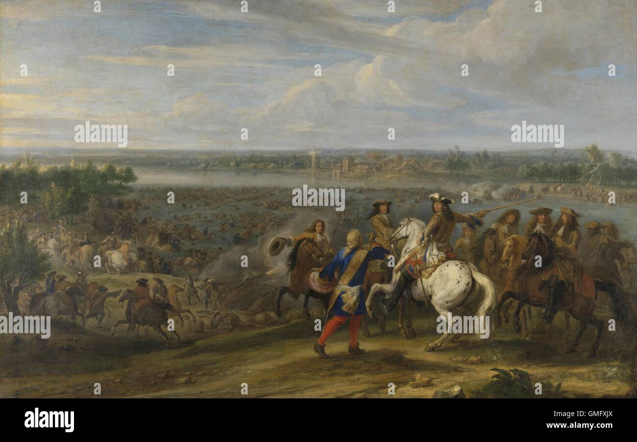Louis XIV en passant par les Pays-Bas à Lobith, de Adam Frans van der Meulen, ch. 1672-90. Les Français envahirent les Pays-Bas avec une armée de 120 000, le 12 juin 1672. La guerre de Hollande ont abouti à l'éviction de l'homme politique le plus important dans la République néerlandaise, Johan de Witt, et porté au pouvoir de Guillaume III (BSLOC 2016 2 249) Banque D'Images Louis XIV en passant par les Pays-Bas à Lobith, de Adam Frans van der Meulen, ch. 1672-90. Les Français envahirent les Pays-Bas avec une armée de 120 000, le 12 juin 1672. La guerre de Hollande ont abouti à l'éviction de l'homme politique le plus important dans la République néerlandaise, Johan de Witt, et porté au pouvoir de Guillaume III (BSLOC 2016 2 249) Banque D'Images