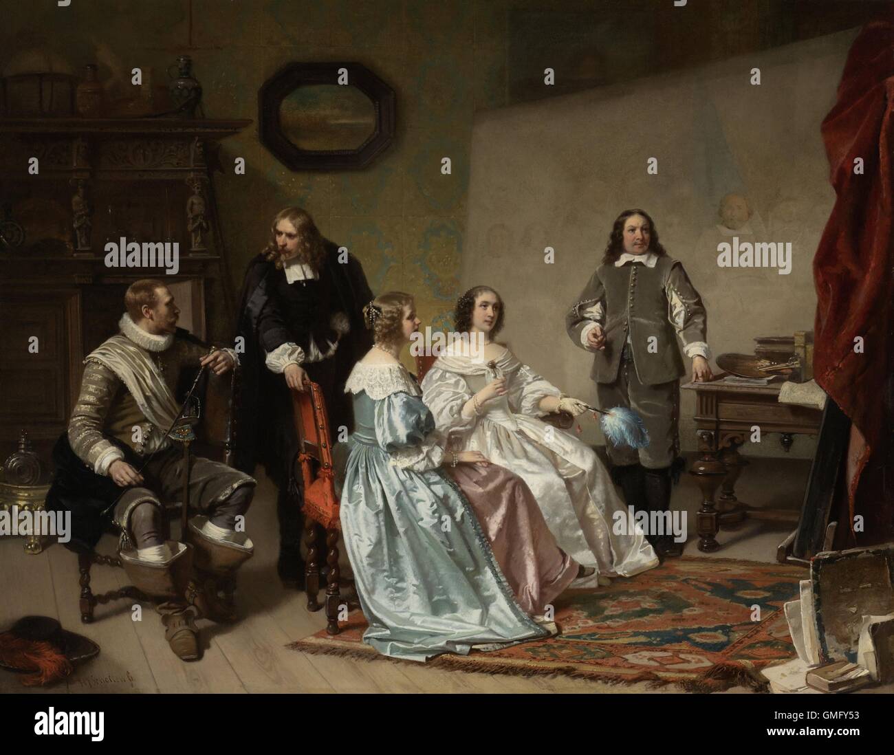 La princesse d'Orange se rendant sur le travail-shop de Bartholomeus van der Helst, par Hendrik Jacobus Scholten, ch. La peinture hollandaise, 1850-70, huile sur panneau. Marie Stuart, la veuve du stathouder Guillaume II, points de vue son portrait dans l'atelier de la 17e siècle, le peintre Van der Helst. Dans l'arrière-plan est van der Helst a un banquet de milice" BSLOC 2016 (1648 2 86) Banque D'Images La princesse d'Orange se rendant sur le travail-shop de Bartholomeus van der Helst, par Hendrik Jacobus Scholten, ch. La peinture hollandaise, 1850-70, huile sur panneau. Marie Stuart, la veuve du stathouder Guillaume II, points de vue son portrait dans l'atelier de la 17e siècle, le peintre Van der Helst. Dans l'arrière-plan est van der Helst a un banquet de milice" BSLOC 2016 (1648 2 86) Banque D'Images
