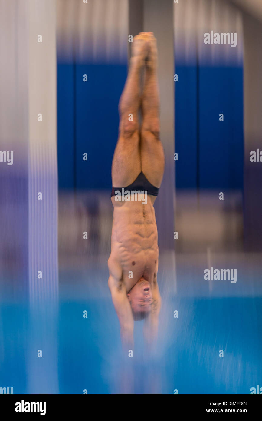 Tom Daley participe à la Coupe nationale de British Gas, Southend-on-Sea, février, 2, 2014. Banque D'Images