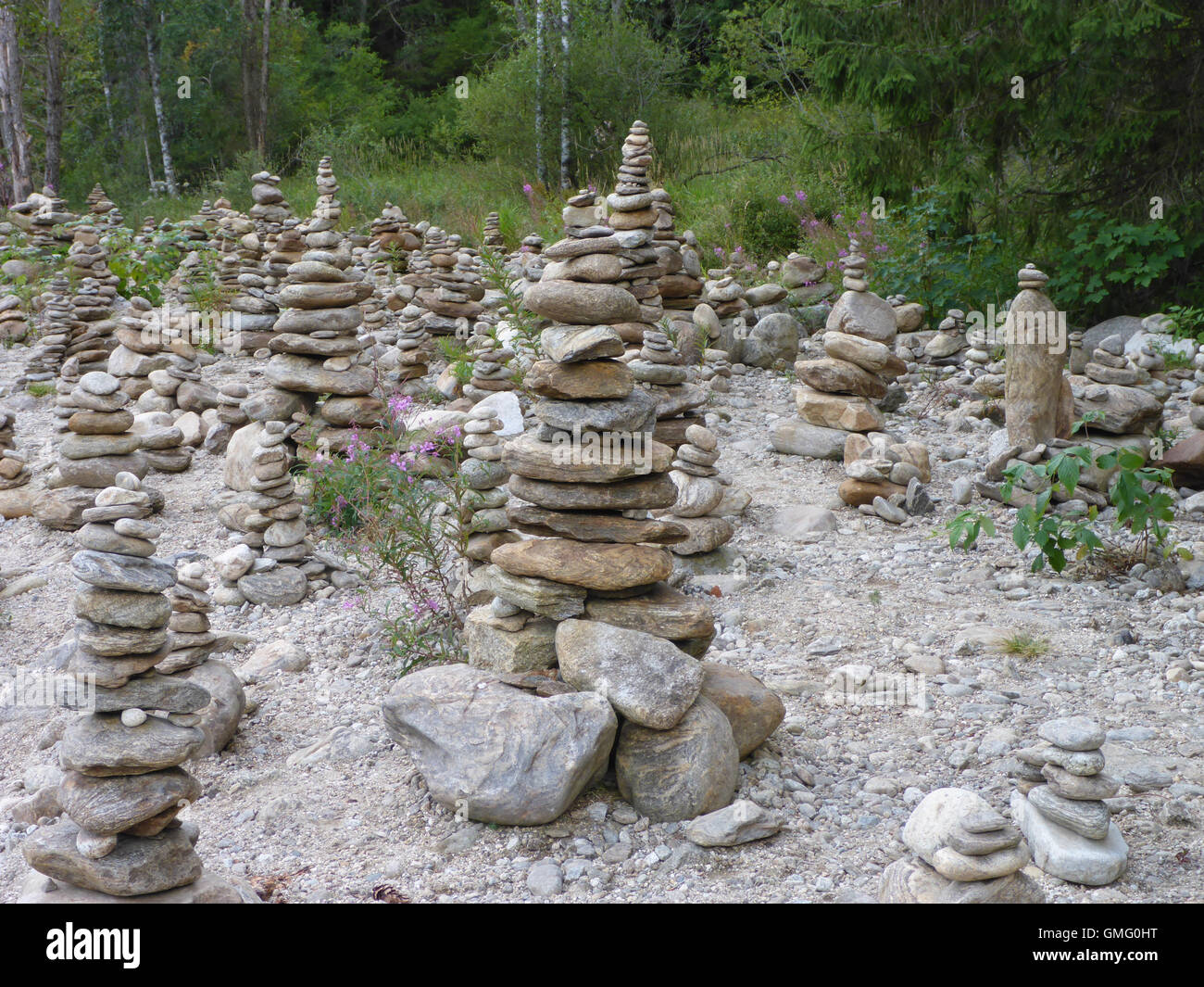 Cairn / les tas de pierres Banque D'Images