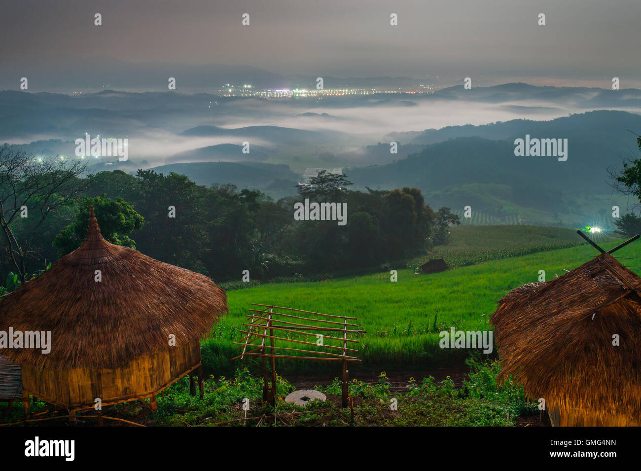 Cabane de doi sango,north à Chiangrai, Thaïlande. Banque D'Images