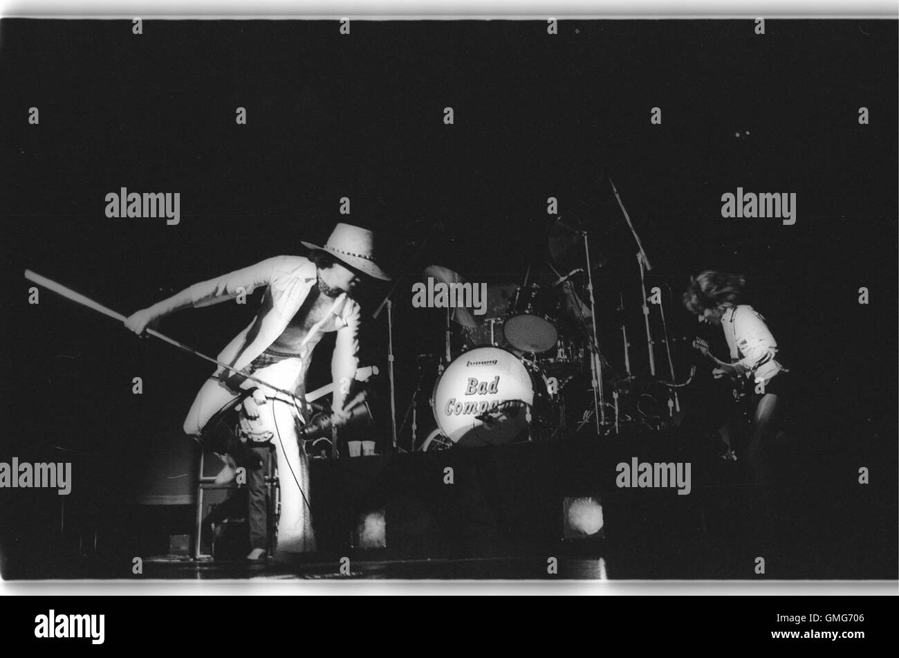 HOUSTON, TX - 23 mai 1977 : Bad Company en live le 23 mai 1977 lors du Sommet de Houston, TX. Photo © Kevin Estrada / MediaPunch Banque D'Images