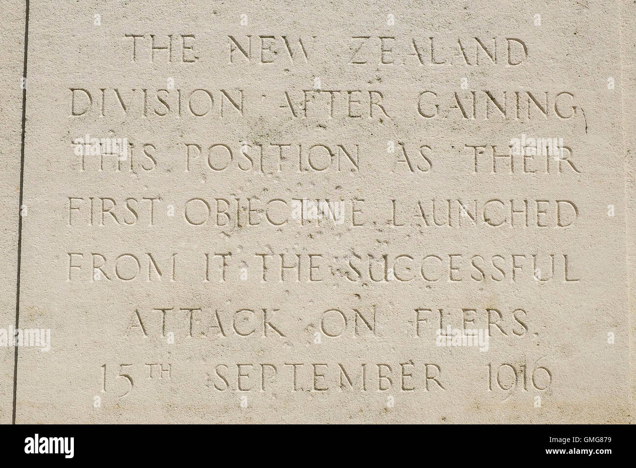 Le New Zealand National Memorial a été érigé sur l'objectif acquise par la division néo-zélandaise durant la bataille de la Somme Banque D'Images