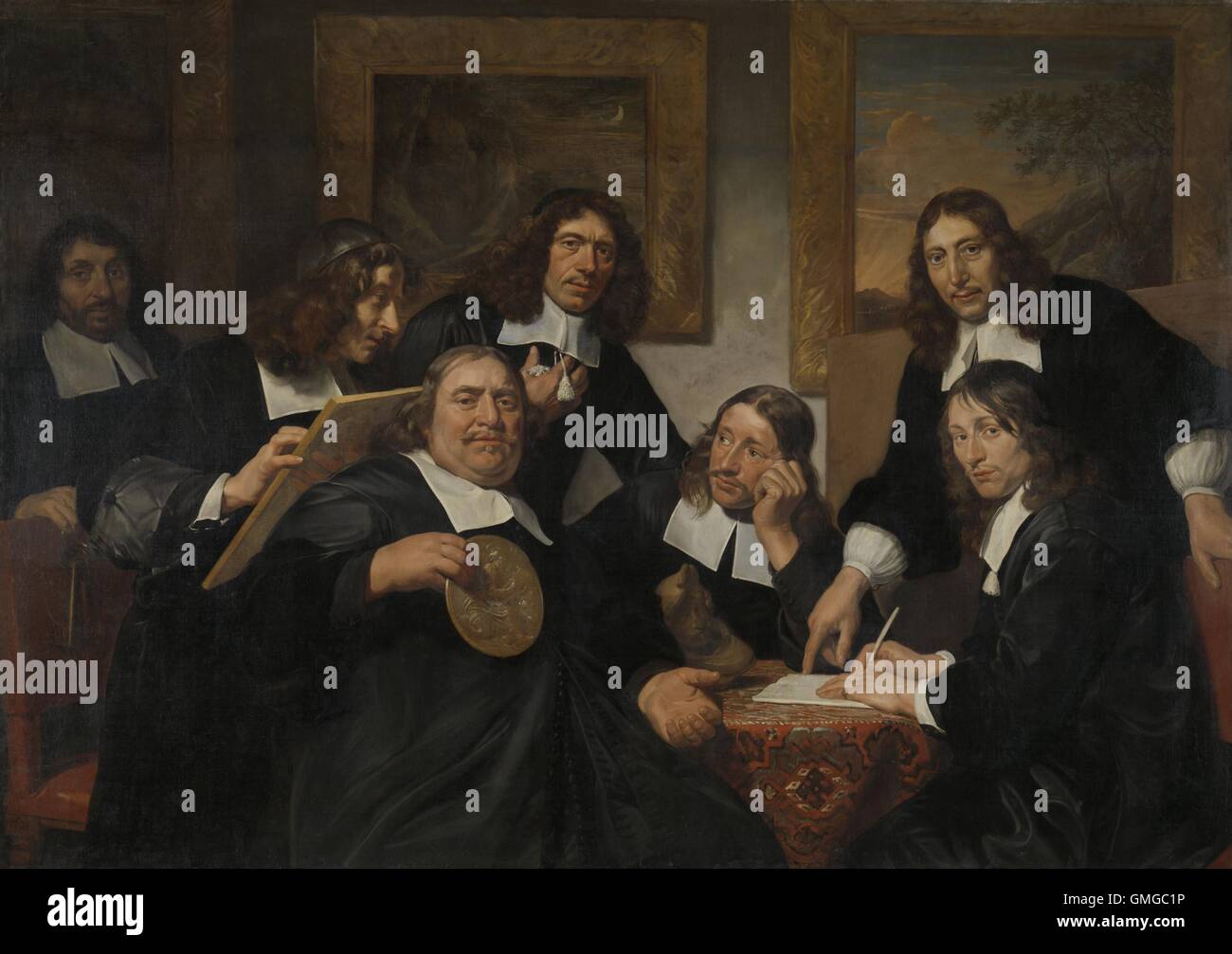 Gouverneurs de la guilde de Saint-Luc, Haarlem, 1675, par Jan de Bray, 1675, la peinture hollandaise, huile sur toile. La guilde de saint Luc a été Banque D'Images Gouverneurs de la guilde de Saint-Luc, Haarlem, 1675, par Jan de Bray, 1675, la peinture hollandaise, huile sur toile. La guilde de saint Luc a été Banque D'Images
