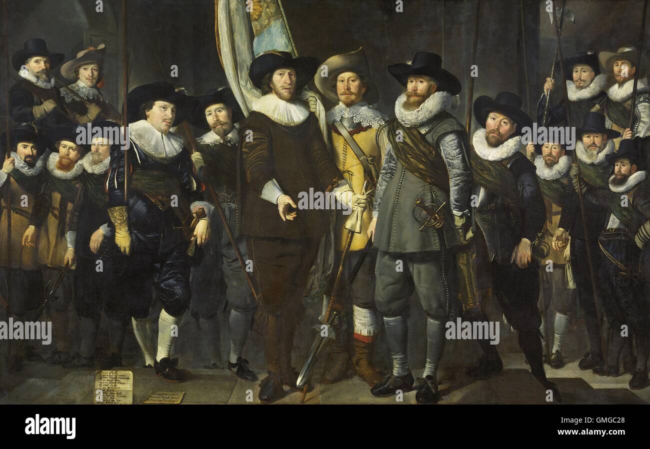 Société du Capitaine Allaert Cloeck et de Lieutenant Lucas Rotgans, Amsterdam, 1632, la peinture hollandaise. Par Thomas de Keyser, huile sur toile. Les officiers et les hommes armés de District 8, à Amsterdam. La République néerlandaise maintenu au cours de l'état assurant les milices de la guerre avec l'Espagne dans la première moitié du 17ème siècle (BSLOC 2016 3 128) Banque D'Images