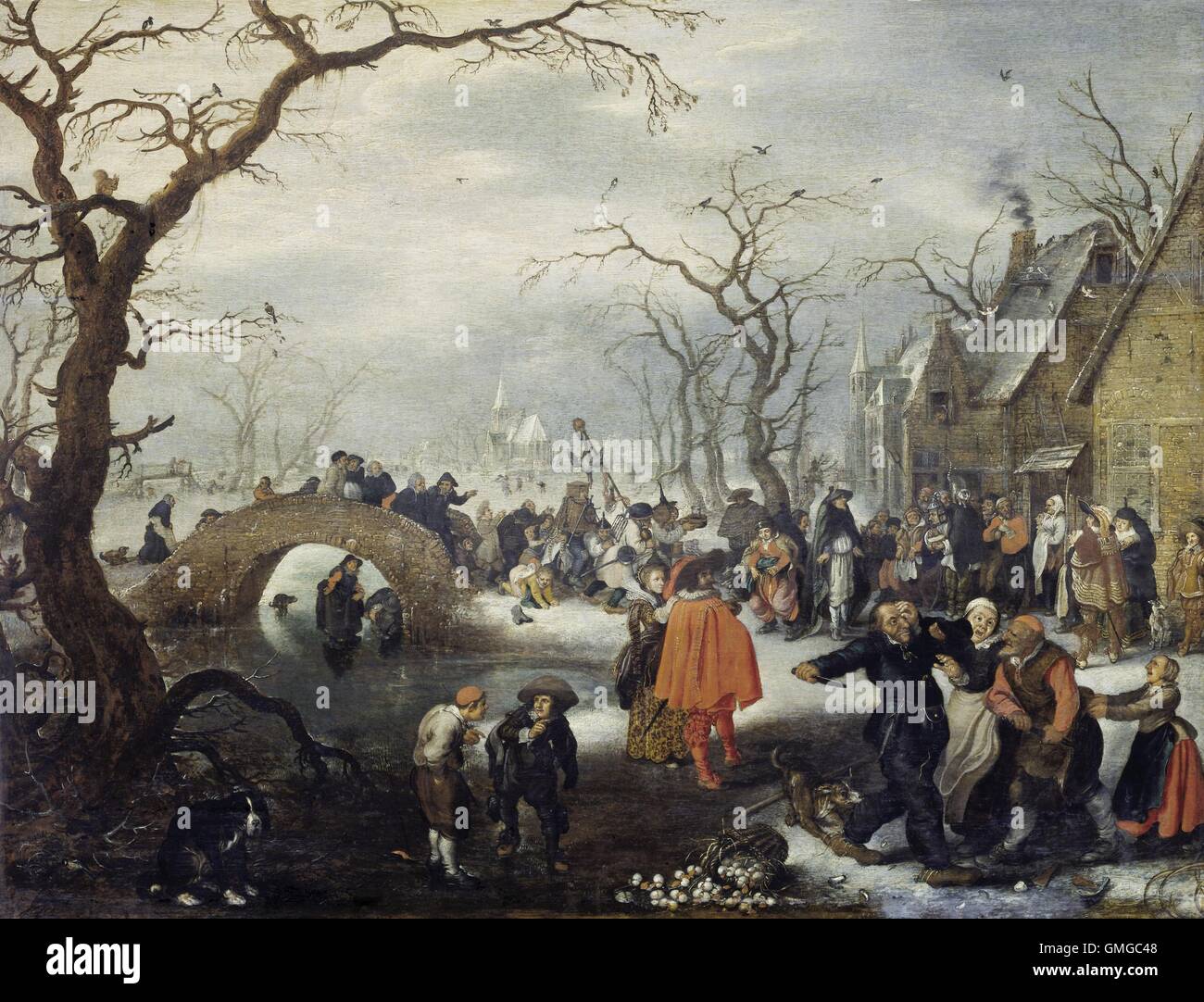 Le Mardi gras dans le pays, par Adriaen van de Venne, 1625 la peinture hollandaise, huile sur panneau. Les paysans à la taverne sur le Mardi Gras, le jour précédant le mercredi des Cendres, le premier jour du Carême. Une procession de gens costumés absurdement traverser un pont en pierre. Au premier plan deux paysans ont un combat au couteau (BSLOC 2016 3 139) Banque D'Images Le Mardi gras dans le pays, par Adriaen van de Venne, 1625 la peinture hollandaise, huile sur panneau. Les paysans à la taverne sur le Mardi Gras, le jour précédant le mercredi des Cendres, le premier jour du Carême. Une procession de gens costumés absurdement traverser un pont en pierre. Au premier plan deux paysans ont un combat au couteau (BSLOC 2016 3 139) Banque D'Images