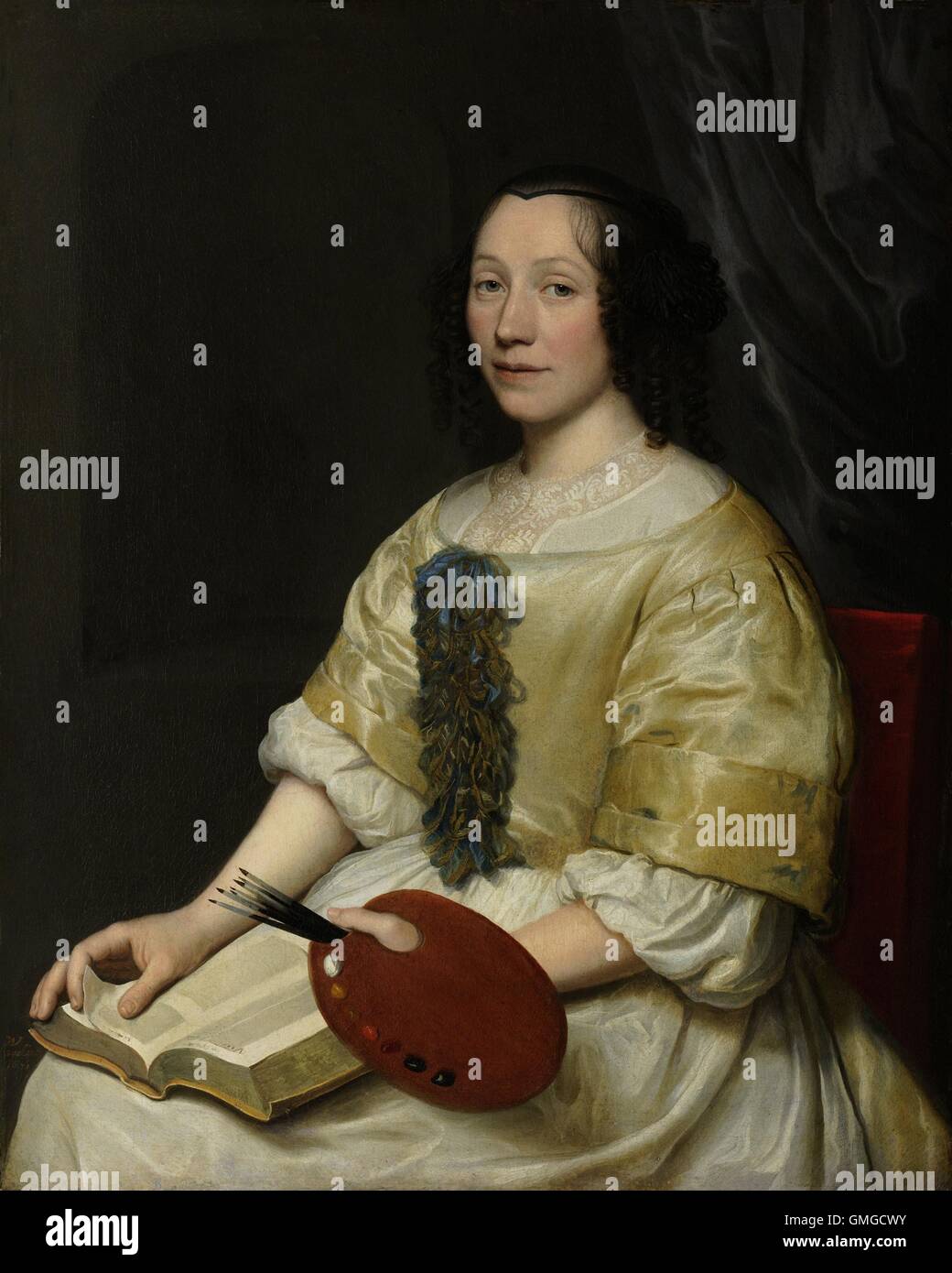 Maria van Oosterwijck, peintre de fleurs, par Wallerant Vaillant, 1671, la peinture hollandaise, huile sur toile. Van Oosterwijck était un peintre de fleurs hollandais au 17ème siècle. Elle a sa palette et pinceaux dans sa main gauche (BSLOC 2016 3 54) Banque D'Images Maria van Oosterwijck, peintre de fleurs, par Wallerant Vaillant, 1671, la peinture hollandaise, huile sur toile. Van Oosterwijck était un peintre de fleurs hollandais au 17ème siècle. Elle a sa palette et pinceaux dans sa main gauche (BSLOC 2016 3 54) Banque D'Images