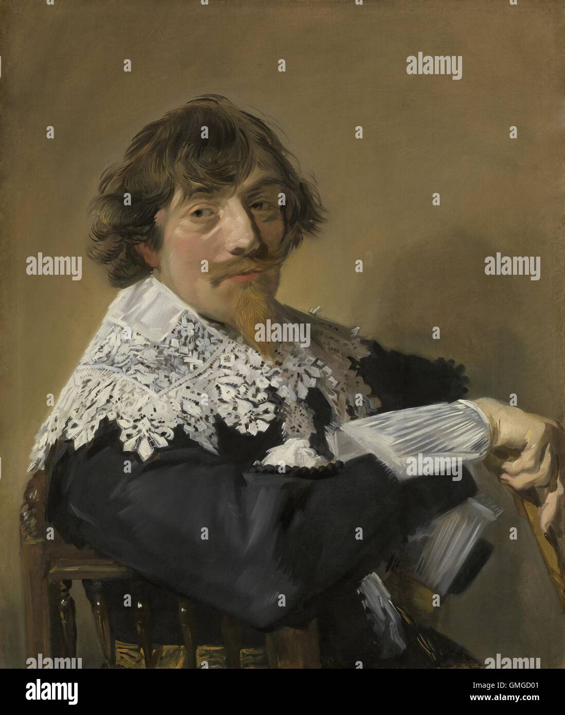 Portrait d'un homme, par Frans Hals, 1635, la peinture hollandaise, huile sur toile. La gardienne est possiblement Nicolaes Hasselaer, un brasseur, et Banque D'Images Portrait d'un homme, par Frans Hals, 1635, la peinture hollandaise, huile sur toile. La gardienne est possiblement Nicolaes Hasselaer, un brasseur, et Banque D'Images
