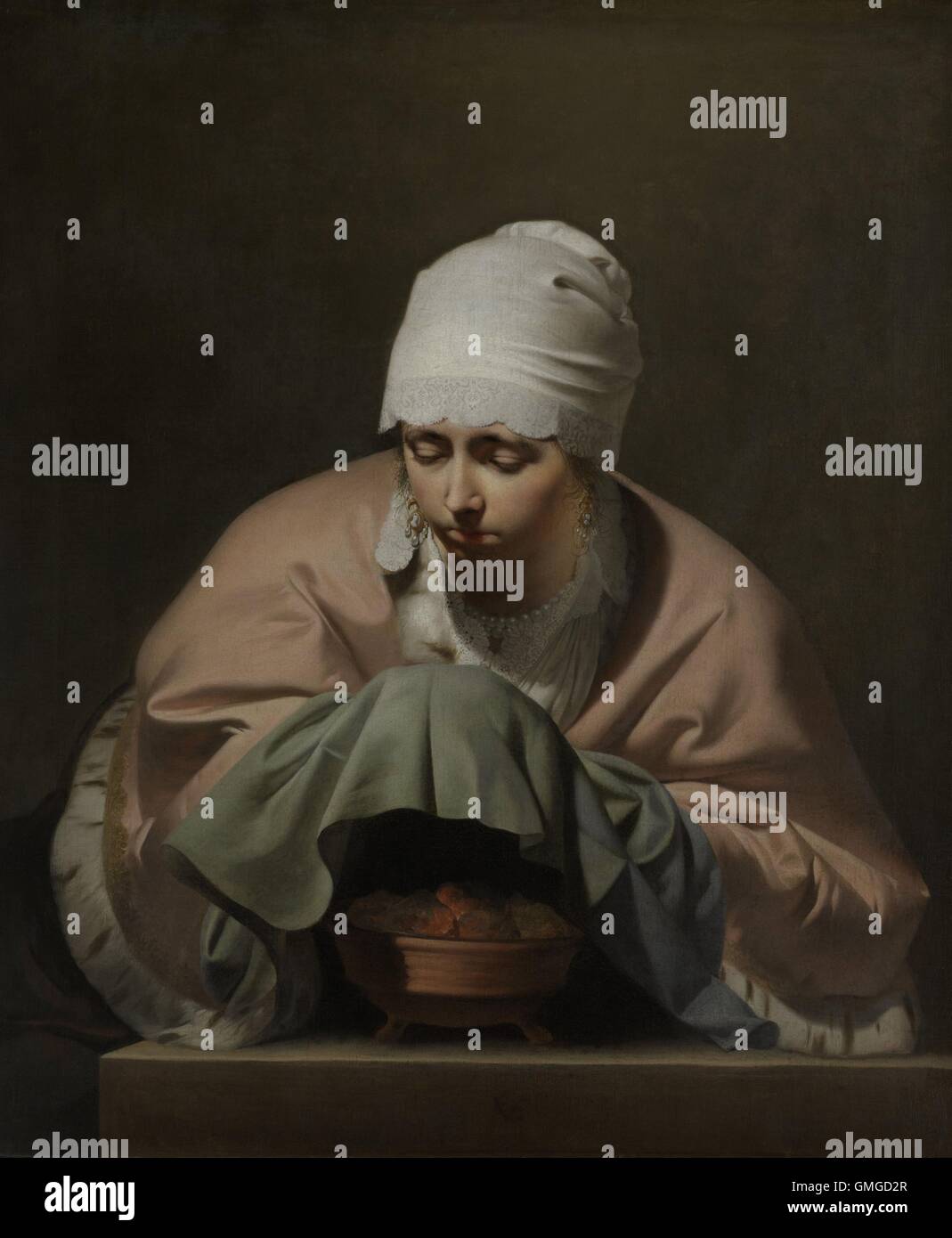 Réchauffement de la femme ses mains sur un brasero, par César Boetius van Everdingen, 1644-48, la peinture hollandaise, huile sur toile. Dans cette "Allégorie de l'Hiver', une jeune femme richement vêtue, un symbole inhabituel pour l'hiver, qui est traditionnellement représenté par un vieux ou BSLOC pauvres figure (2016 3 82) Banque D'Images Réchauffement de la femme ses mains sur un brasero, par César Boetius van Everdingen, 1644-48, la peinture hollandaise, huile sur toile. Dans cette "Allégorie de l'Hiver', une jeune femme richement vêtue, un symbole inhabituel pour l'hiver, qui est traditionnellement représenté par un vieux ou BSLOC pauvres figure (2016 3 82) Banque D'Images