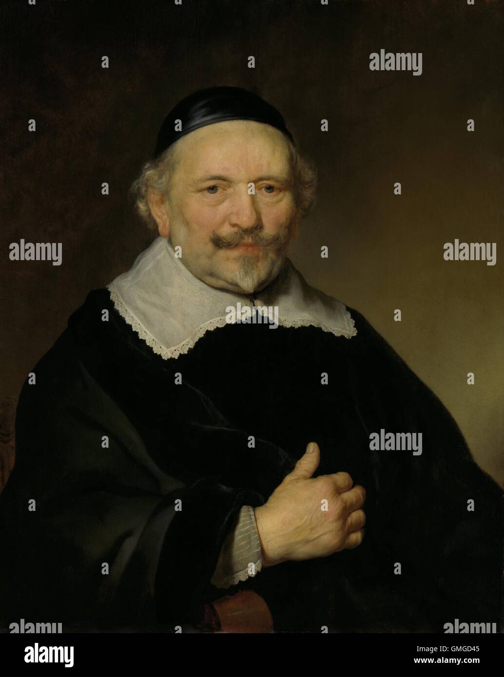 Portrait d'un homme, par Govert Flinck, ch. 1643, la peinture hollandaise, huile sur panneau. La gardienne a deux identifications possibles : Augustijn Johannes Wtenbogaert Wtenbogaert ou collecteur d'impôts, d'Amsterdam (BSLOC 2016 3 88) Banque D'Images Portrait d'un homme, par Govert Flinck, ch. 1643, la peinture hollandaise, huile sur panneau. La gardienne a deux identifications possibles : Augustijn Johannes Wtenbogaert Wtenbogaert ou collecteur d'impôts, d'Amsterdam (BSLOC 2016 3 88) Banque D'Images