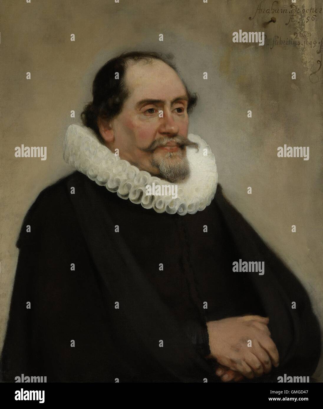 Abraham de Potter, marchand de soie, Amsterdam par Carel Fabritius, 1649, peinture à l'huile hollandais. Le fond est peint comme une paroi, avec un clou dans le coin supérieur droit de signature (BSLOC au-dessus Fabritius 2016 3 89) Banque D'Images Abraham de Potter, marchand de soie, Amsterdam par Carel Fabritius, 1649, peinture à l'huile hollandais. Le fond est peint comme une paroi, avec un clou dans le coin supérieur droit de signature (BSLOC au-dessus Fabritius 2016 3 89) Banque D'Images