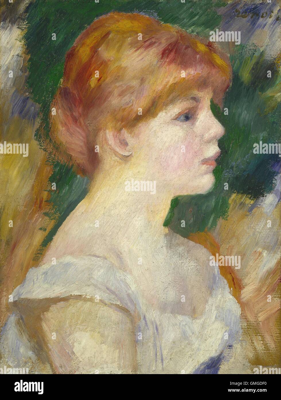 Suzanne Valadon, par Auguste Renoir, 1885, la peinture impressionniste français, huile sur toile. Valadon était le modèle de l'artiste qui a évolué à partir d'un jeune dans un impressionniste peintre figuratif expressionniste à maturité. Elle fut la première femme peintre admis à la Société BSLOC N (2016 5 142) Banque D'Images