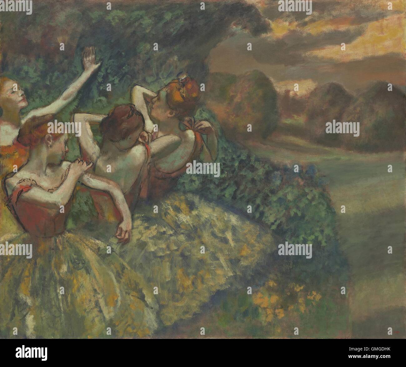 Quatre danseurs, par Edgar Degas, 1899. La peinture impressionniste français, huile sur toile. Les quatre chiffres étaient fondés sur des photos de Banque D'Images