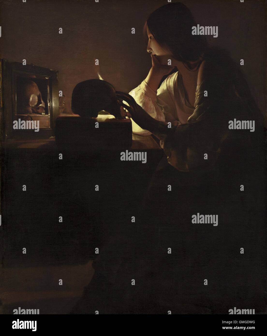 Tableau Toile 'La Madeleine Pénitente' De Georges De La Tour - Reproduction Sur Cadre, Prêt à Accrocher