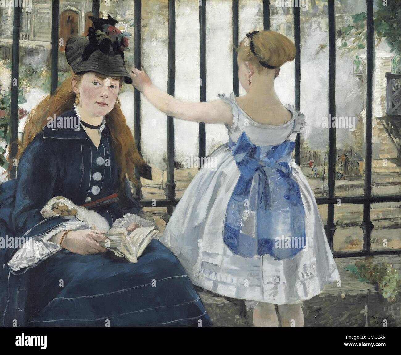 Le chemin de fer, par Edouard Manet, 1873, la peinture française, huile sur toile. Manet utilisé le jardin d'un autre peintre pour établir la Banque D'Images