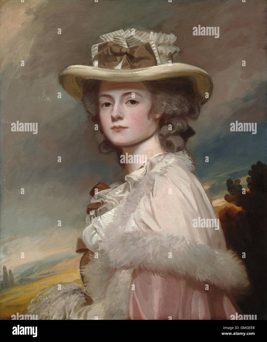 Mme Davies Davenport, par George Romney, 1782-84, de la peinture, huile sur toile. Romney a été un succès très prolifique et portraitiste de la société à Londres de 1776 à 1795 (BSLOC 2016 6 135) Banque D'Images