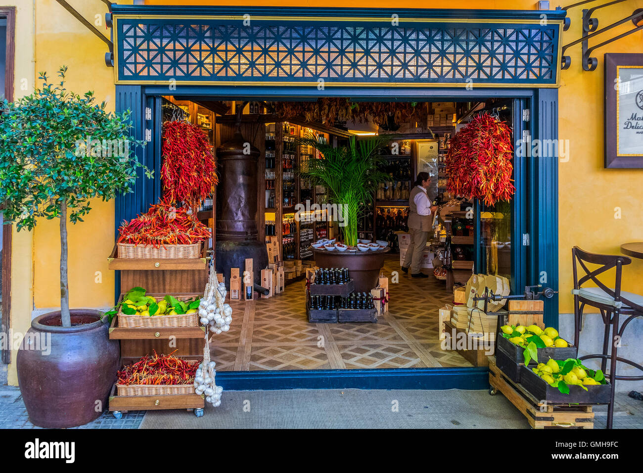 Une Bodega dans la vieille ville de Palma de Majorque Espagne Banque D'Images