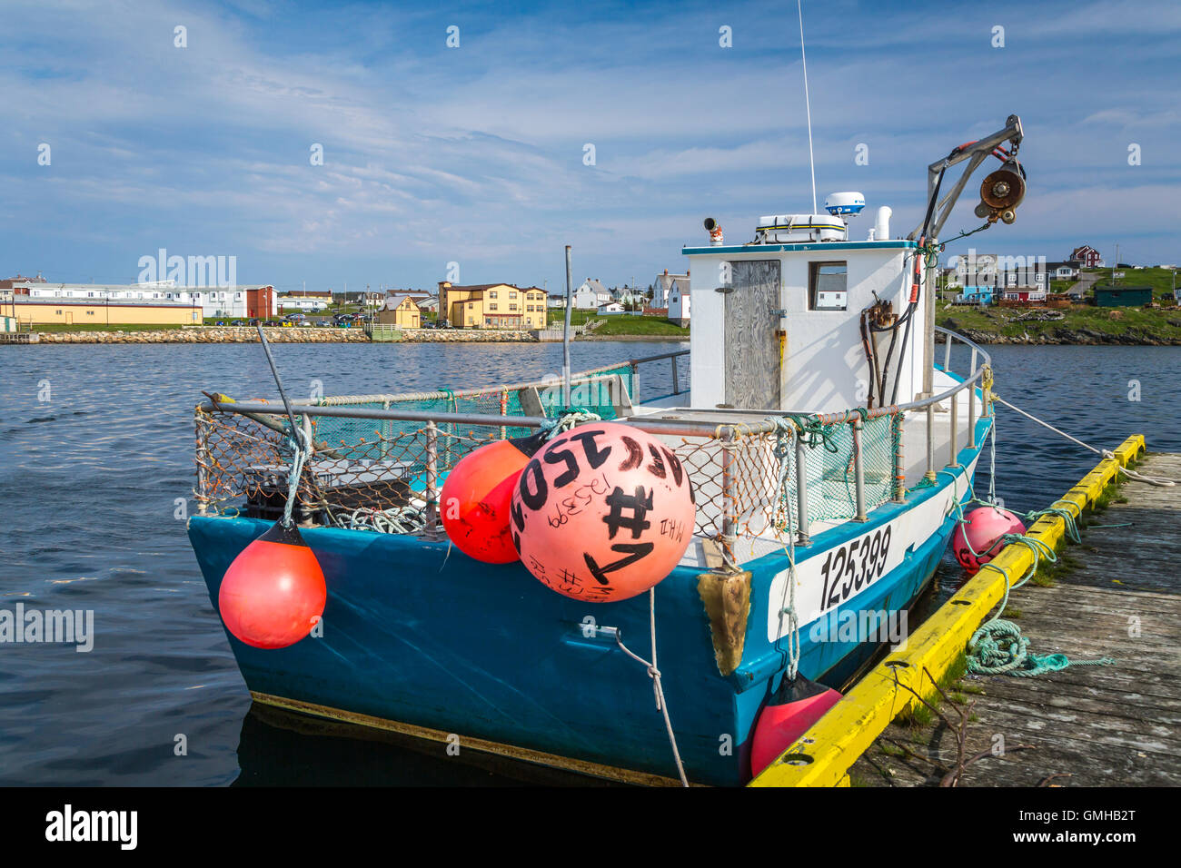 Bateaux de pêche dans le port à Bonavista, Terre-Neuve et Labrador, Canada. Banque D'Images