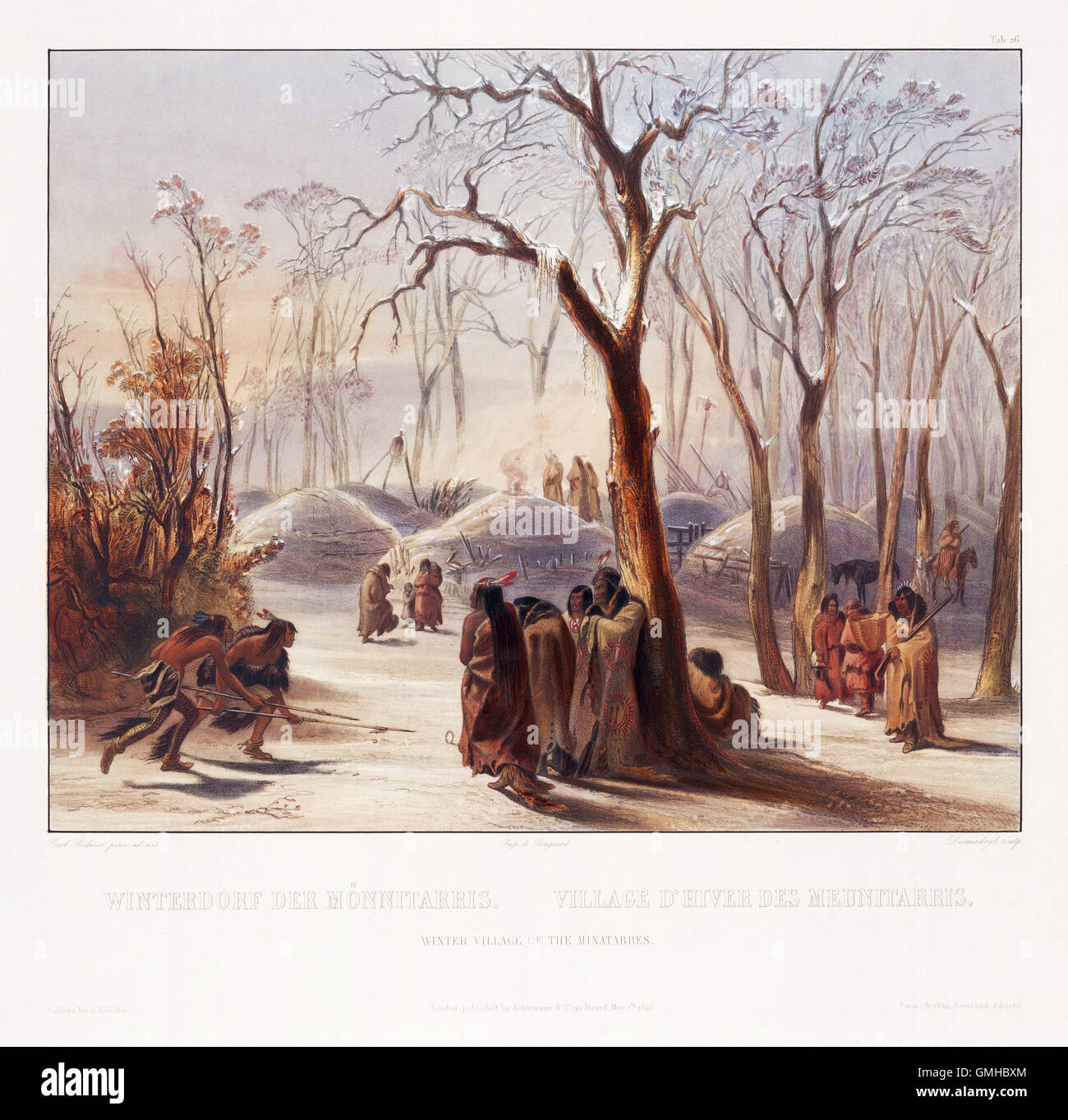 Une peinture sur le thème des Amérindiens par Karl Bodmer Banque D'Images