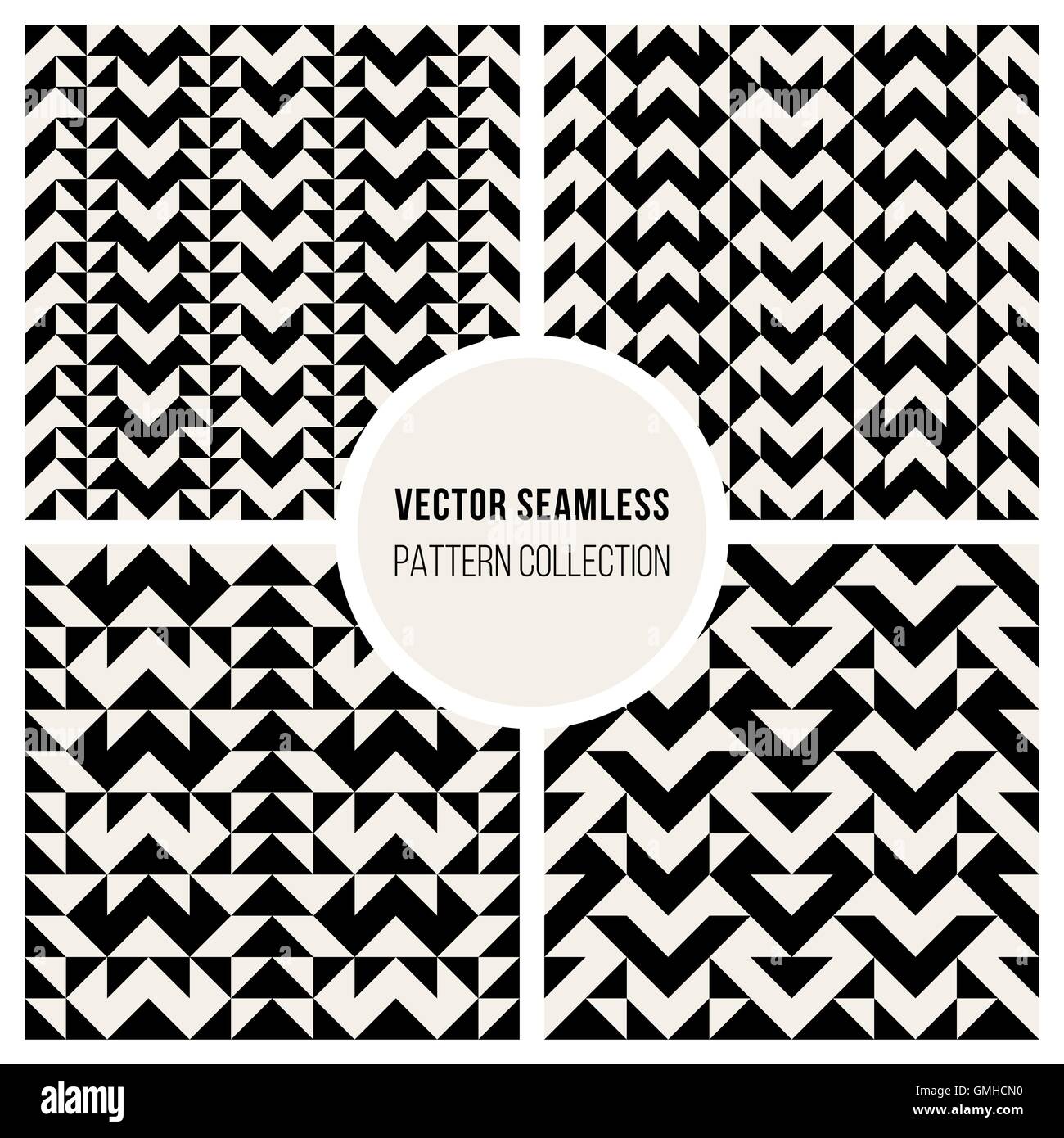 Seamless Vector Triangle noir et blanc motif ethnique Illustration de Vecteur