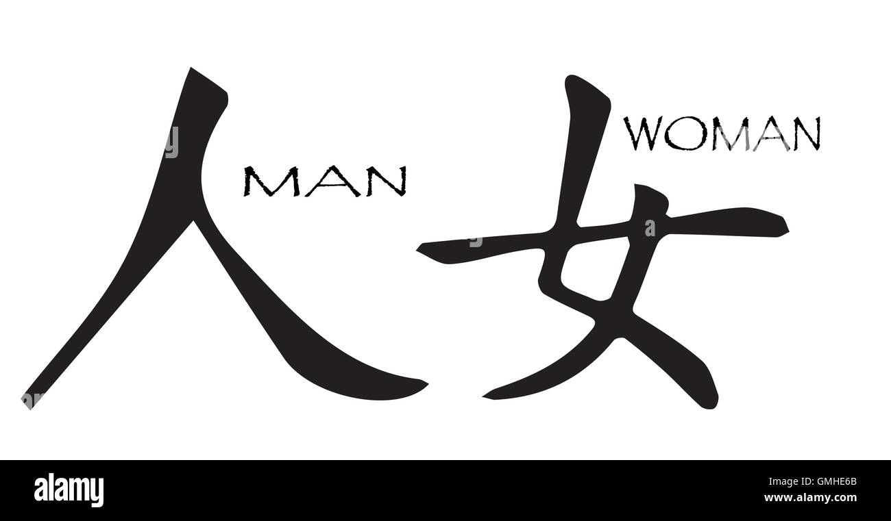 Symbole chinois Homme Femme Illustration de Vecteur