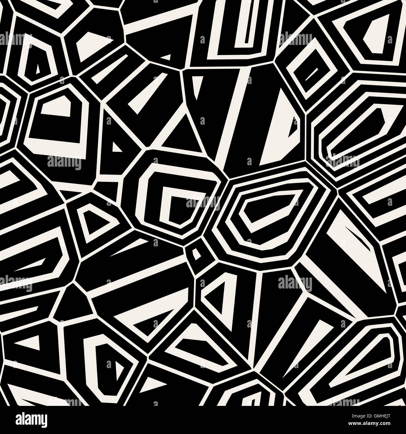 Seamless Vector Black & White Abstract Pattern déformée en mosaïque Illustration de Vecteur