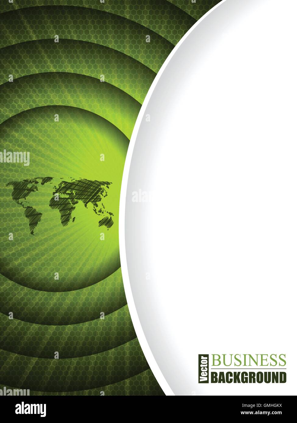 Green Business brochure design avec carte en effet Illustration de Vecteur