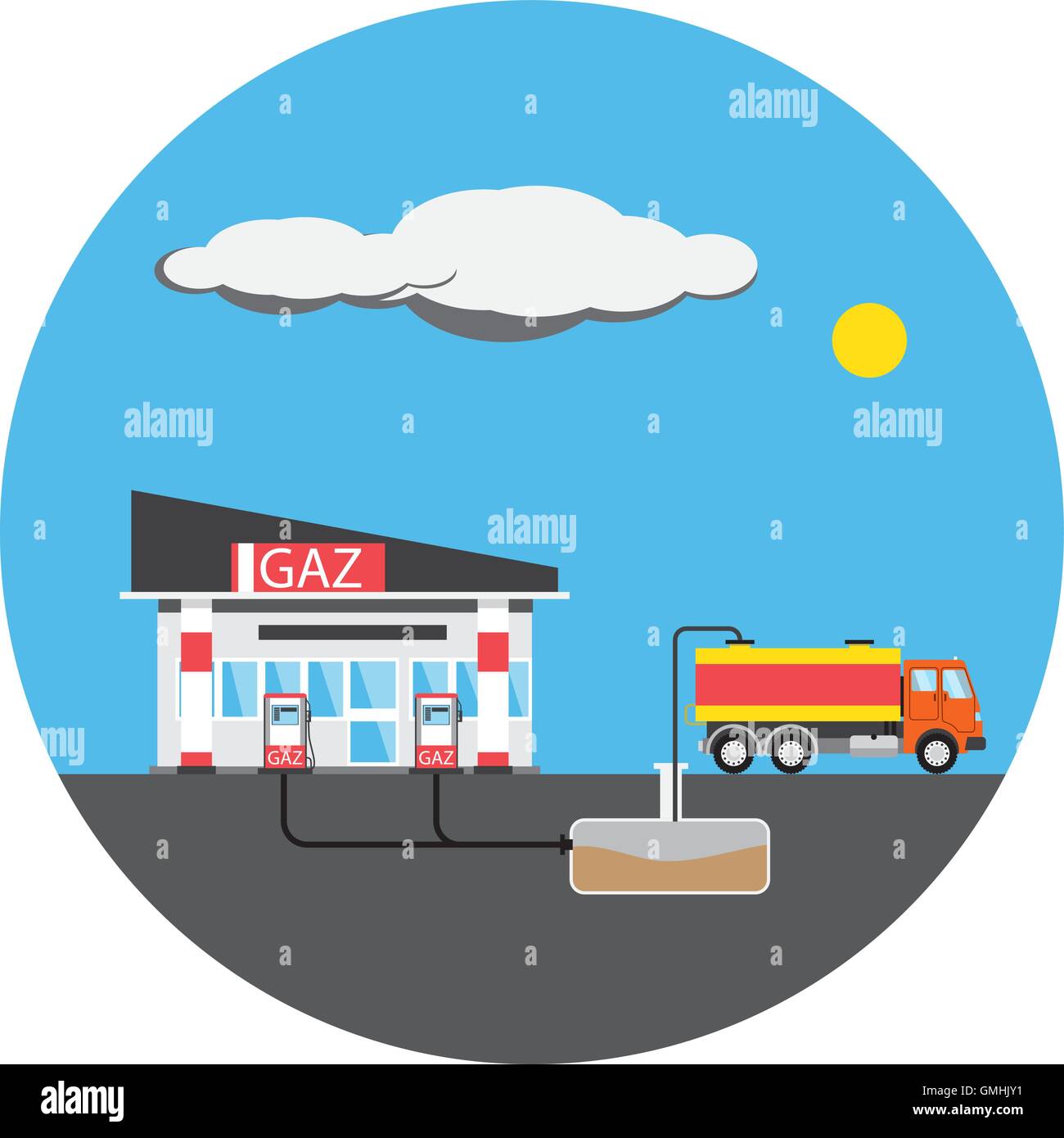 Station essence image colorée Illustration de Vecteur