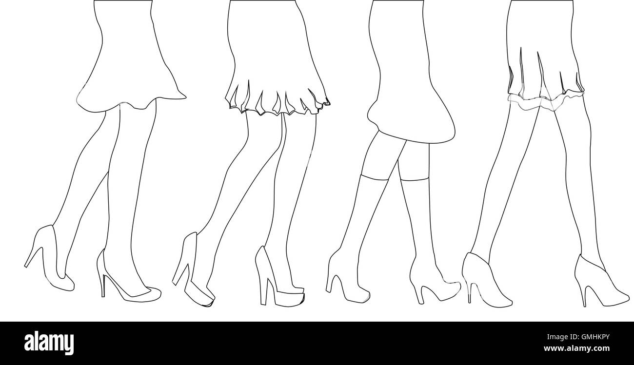 Croquis de la jambe féminine Illustration de Vecteur Croquis de la jambe féminine Illustration de Vecteur
